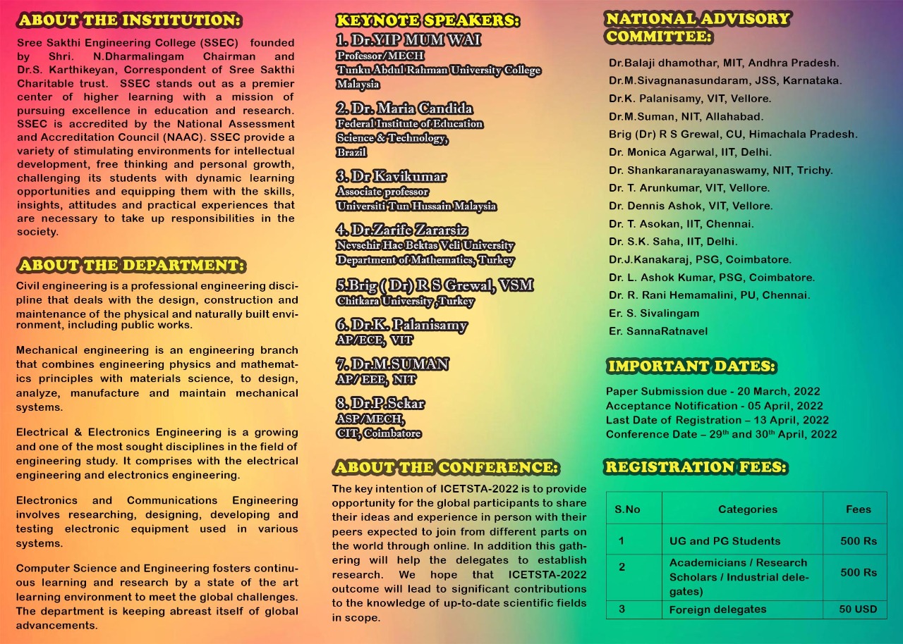 International Conference on Emerging Trends in Science Technology and Application ICETSTA 2022